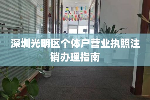 深圳光明区个体户营业执照注销办理指南