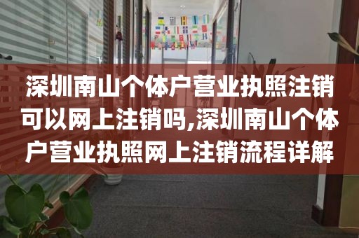 深圳南山个体户营业执照注销可以网上注销吗,深圳南山个体户营业执照网上注销流程详解