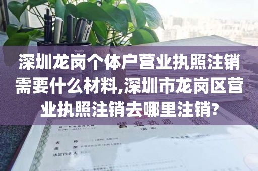 深圳龙岗个体户营业执照注销需要什么材料,深圳市龙岗区营业执照注销去哪里注销?