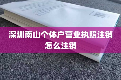 深圳南山个体户营业执照注销怎么注销