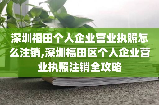 深圳福田个人企业营业执照怎么注销,深圳福田区个人企业营业执照注销全攻略