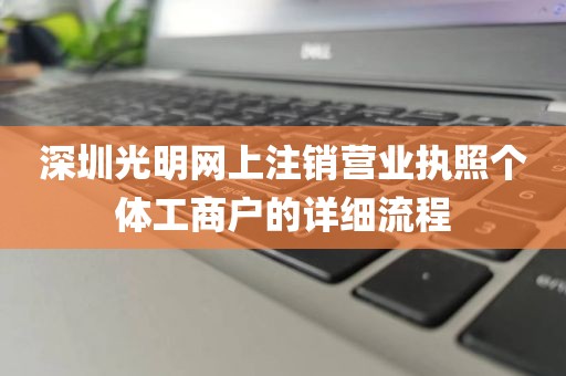 深圳光明网上注销营业执照个体工商户的详细流程