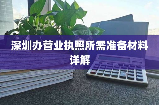 深圳办营业执照所需准备材料详解