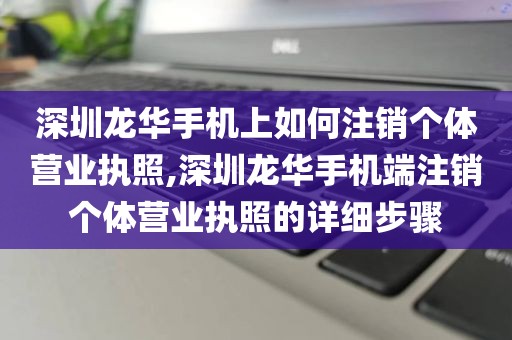 深圳龙华手机上如何注销个体营业执照,深圳龙华手机端注销个体营业执照的详细步骤