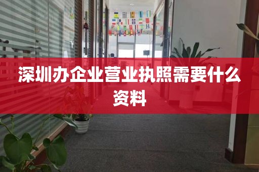 深圳办企业营业执照需要什么资料