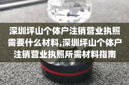 深圳坪山个体户注销营业执照需要什么材料,深圳坪山个体户注销营业执照所需材料指南