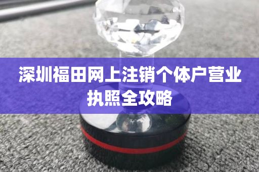 深圳福田网上注销个体户营业执照全攻略