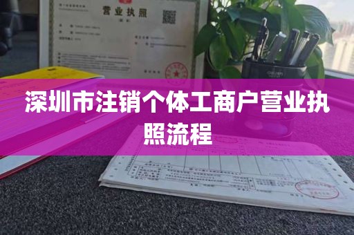 深圳市注销个体工商户营业执照流程
