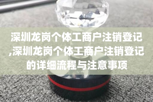 深圳龙岗个体工商户注销登记,深圳龙岗个体工商户注销登记的详细流程与注意事项