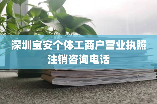 深圳宝安个体工商户营业执照注销咨询电话