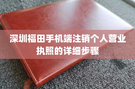 深圳福田手机端注销个人营业执照的详细步骤