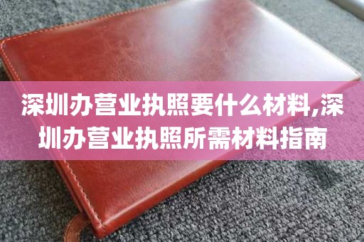 深圳办营业执照要什么材料,深圳办营业执照所需材料指南