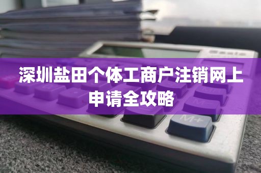深圳盐田个体工商户注销网上申请全攻略