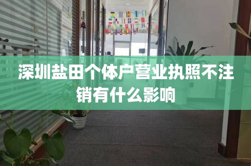 深圳盐田个体户营业执照不注销有什么影响
