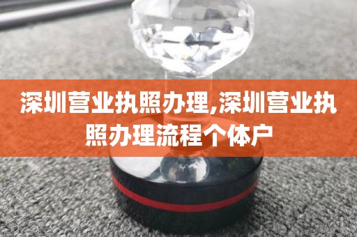 深圳营业执照办理,深圳营业执照办理流程个体户