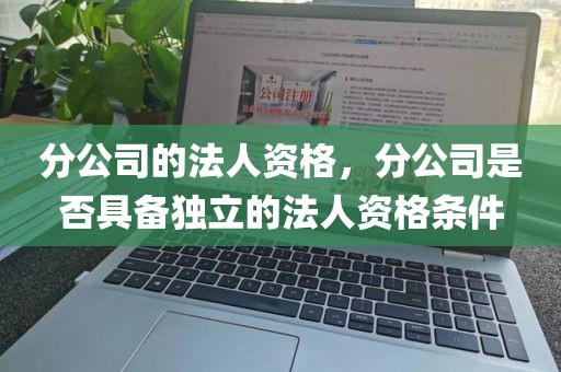 分公司的法人资格，分公司是否具备独立的法人资格条件