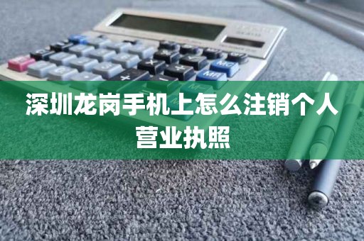 深圳龙岗手机上怎么注销个人营业执照