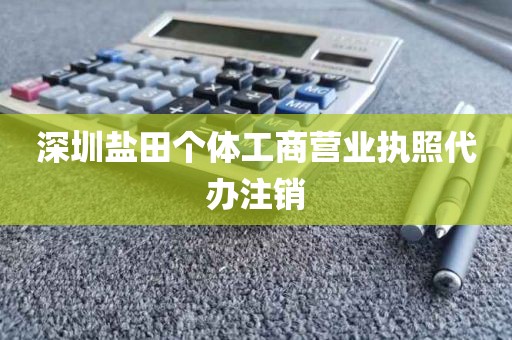 深圳盐田个体工商营业执照代办注销