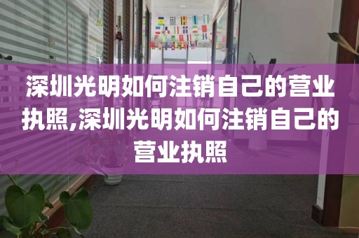 深圳光明如何注销自己的营业执照,深圳光明如何注销自己的营业执照