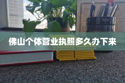 佛山个体营业执照多久办下来