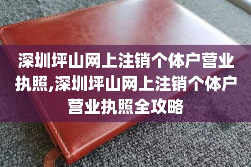 深圳坪山网上注销个体户营业执照,深圳坪山网上注销个体户营业执照全攻略