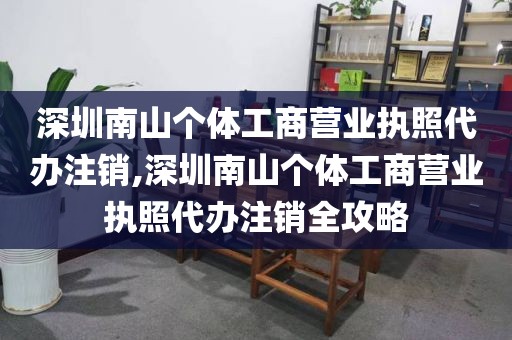 深圳南山个体工商营业执照代办注销,深圳南山个体工商营业执照代办注销全攻略