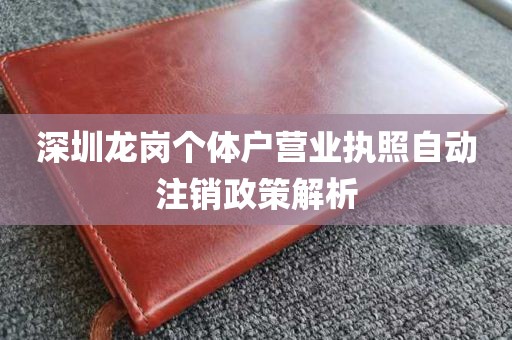 深圳龙岗个体户营业执照自动注销政策解析
