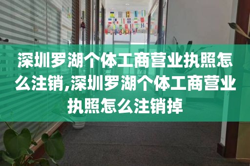 深圳罗湖个体工商营业执照怎么注销,深圳罗湖个体工商营业执照怎么注销掉