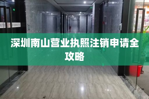 深圳南山营业执照注销申请全攻略