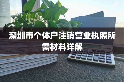 深圳市个体户注销营业执照所需材料详解