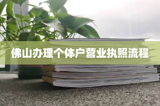 佛山办理个体户营业执照流程