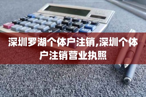 深圳罗湖个体户注销,深圳个体户注销营业执照