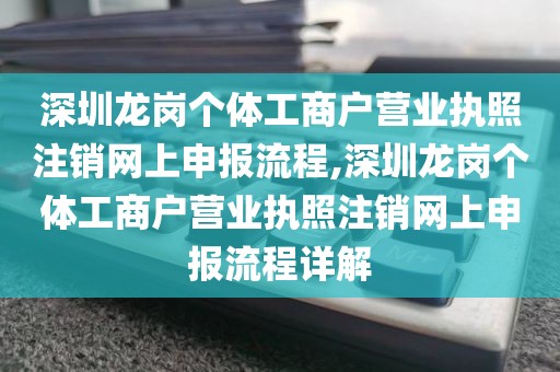深圳龙岗个体工商户营业执照注销网上申报流程,深圳龙岗个体工商户营业执照注销网上申报流程详解