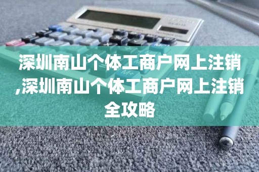 深圳南山个体工商户网上注销,深圳南山个体工商户网上注销全攻略