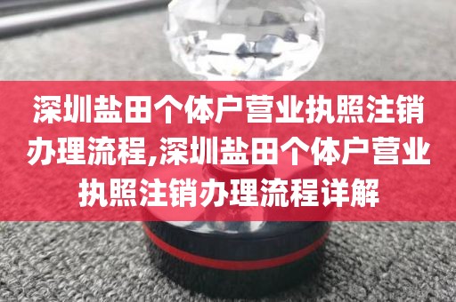 深圳盐田个体户营业执照注销办理流程,深圳盐田个体户营业执照注销办理流程详解