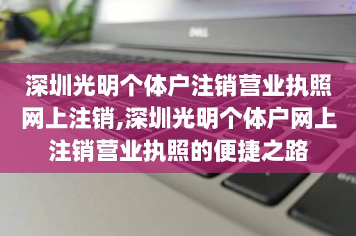 深圳光明个体户注销营业执照网上注销,深圳光明个体户网上注销营业执照的便捷之路