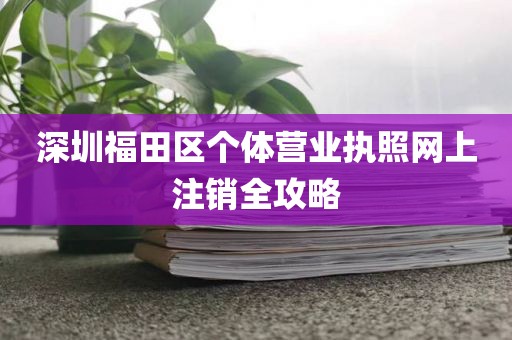 深圳福田区个体营业执照网上注销全攻略
