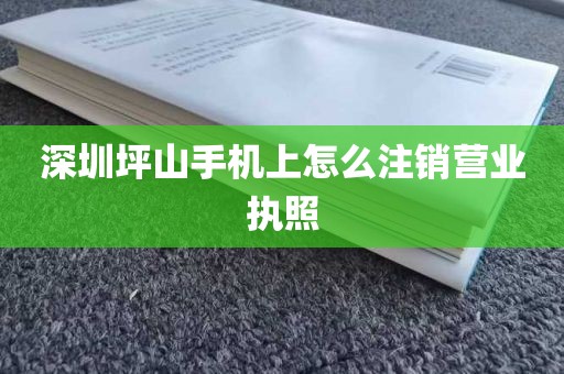 深圳坪山手机上怎么注销营业执照