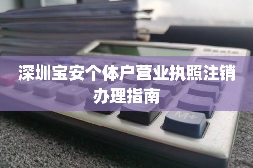 深圳宝安个体户营业执照注销办理指南