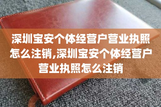 深圳宝安个体经营户营业执照怎么注销,深圳宝安个体经营户营业执照怎么注销