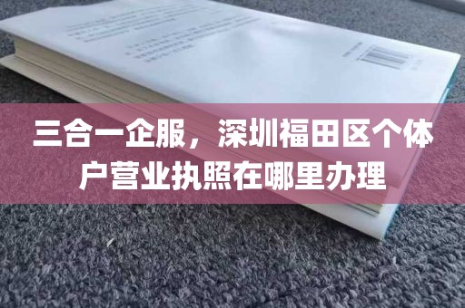 三合一企服，深圳福田区个体户营业执照在哪里办理