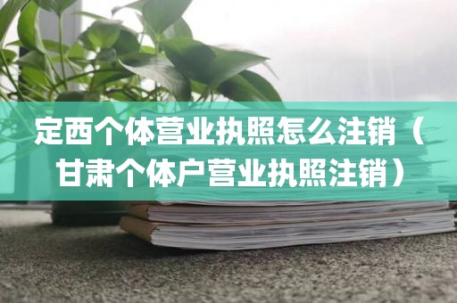 定西个体营业执照怎么注销（甘肃个体户营业执照注销）