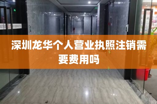 深圳龙华个人营业执照注销需要费用吗