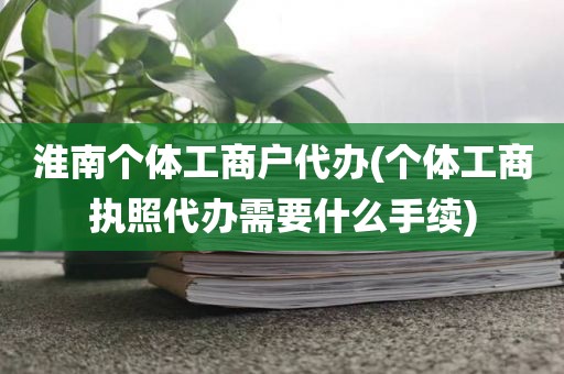淮南个体工商户代办(个体工商执照代办需要什么手续)