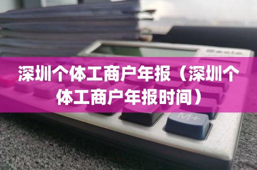 深圳个体工商户年报（深圳个体工商户年报时间）