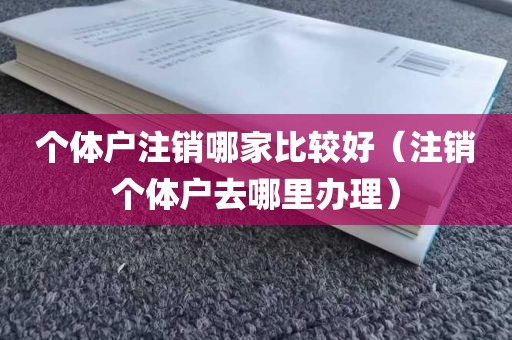 个体户注销哪家比较好（注销个体户去哪里办理）