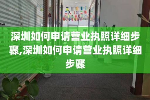 深圳如何申请营业执照详细步骤,深圳如何申请营业执照详细步骤