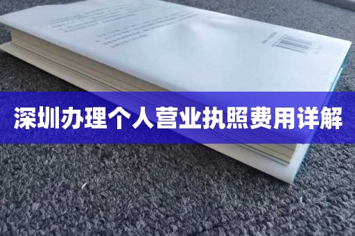 深圳办理个人营业执照费用详解