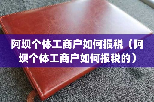 阿坝个体工商户如何报税（阿坝个体工商户如何报税的）