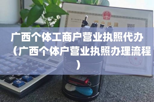 广西个体工商户营业执照代办（广西个体户营业执照办理流程）